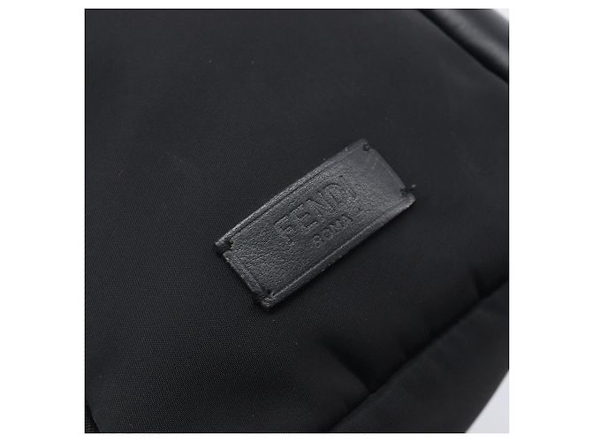 FENDI Monster Backpack Leather Nylon Black Silver - vista 21
