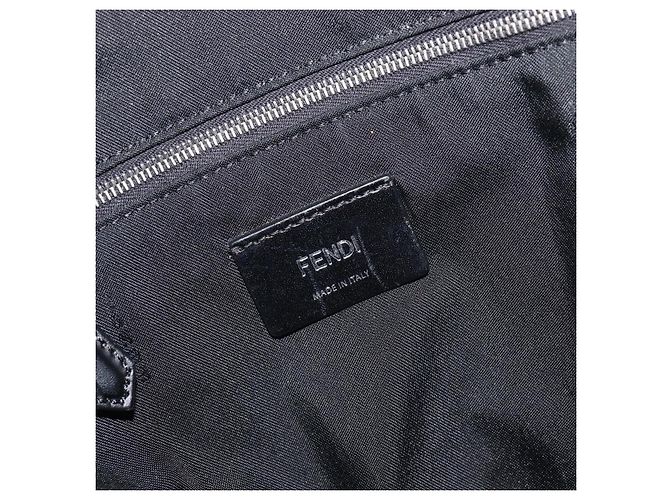 FENDI Monster Backpack Leather Nylon Black Silver - vista 24