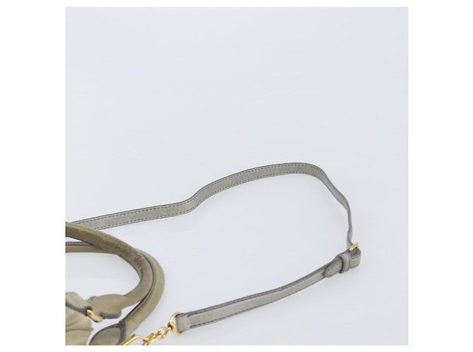 Miu Miu Hand Bag Leather 2way Beige Gold - vista 15