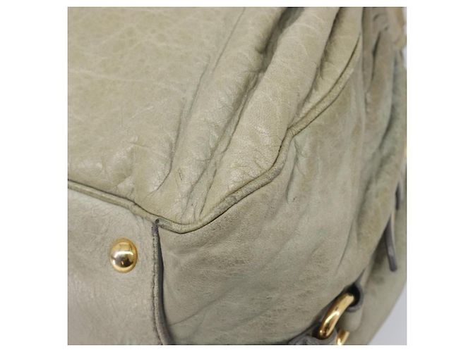 Miu Miu Hand Bag Leather 2way Beige Gold - vista 17