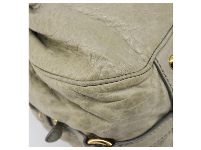 Miu Miu Hand Bag Leather 2way Beige Gold - vista 18