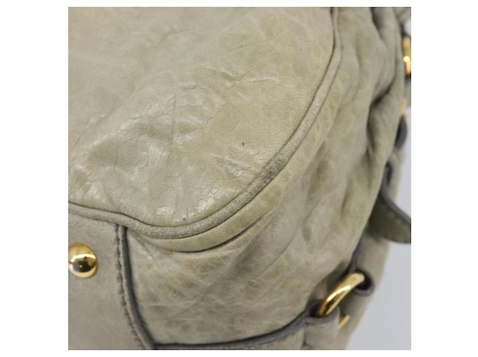 Miu Miu Hand Bag Leather 2way Beige Gold - vista 19