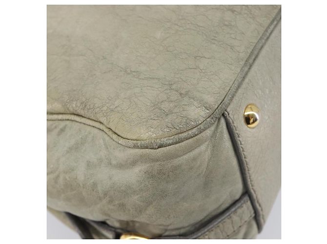 Miu Miu Hand Bag Leather 2way Beige Gold - vista 20