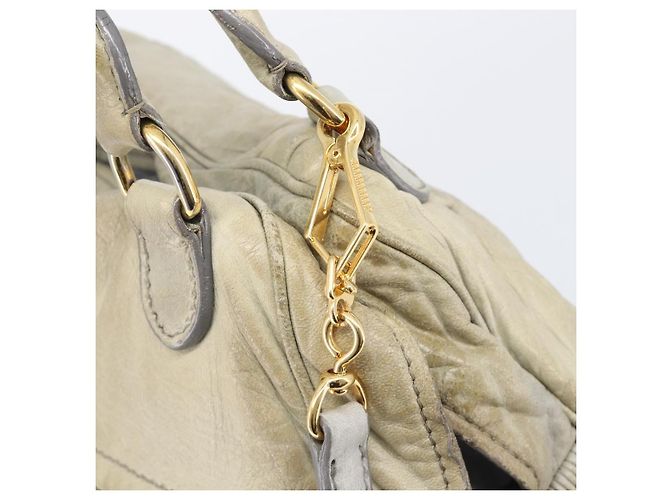 Miu Miu Hand Bag Leather 2way Beige Gold - vista 22