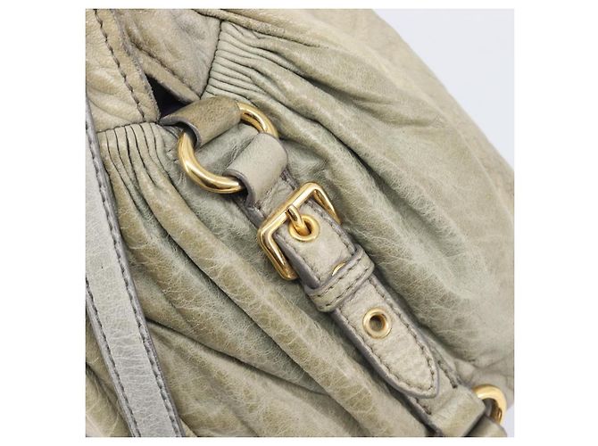 Miu Miu Hand Bag Leather 2way Beige Gold - vista 23