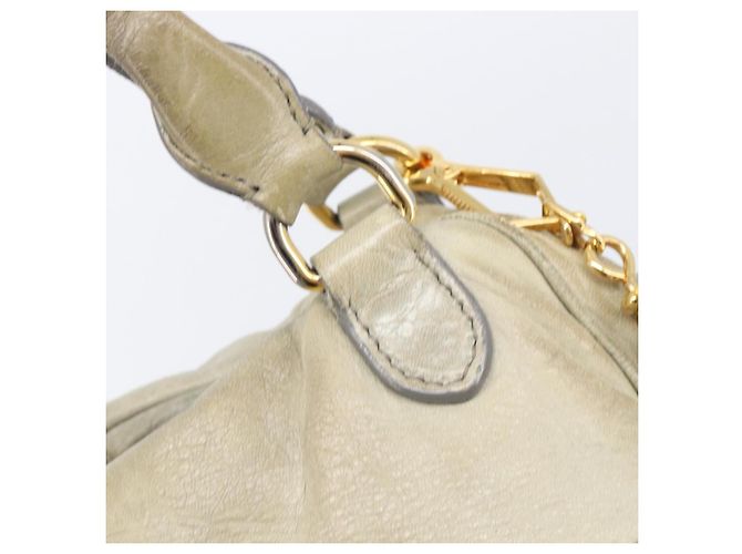 Miu Miu Hand Bag Leather 2way Beige Gold - vista 24