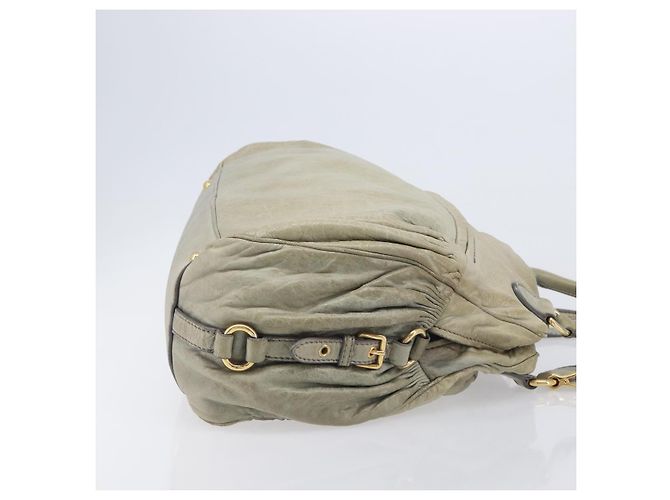 Miu Miu Hand Bag Leather 2way Beige Gold - vista 3