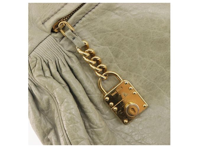 Miu Miu Hand Bag Leather 2way Beige Gold - vista 32