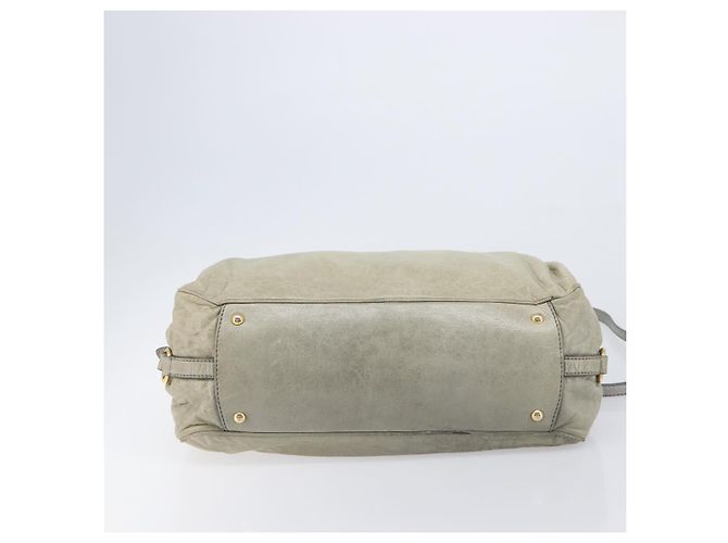 Miu Miu Hand Bag Leather 2way Beige Gold - vista 5