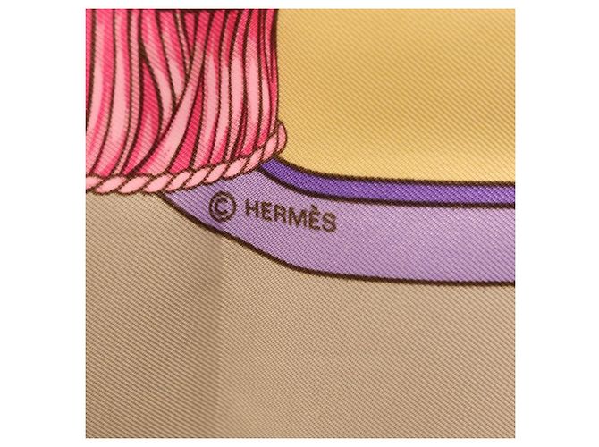 Hermès HERMES Carre 90 Scarf  LES TAMBOURS  Silk Yellow - vista 11