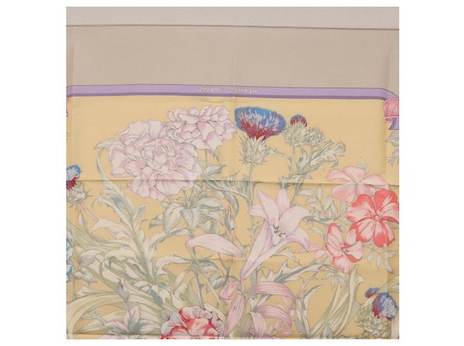 Hermès HERMES Carre 90 Scarf  LES TAMBOURS  Silk Yellow - vista 16