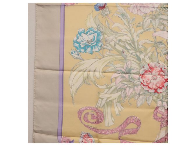 Hermès HERMES Carre 90 Scarf  LES TAMBOURS  Silk Yellow - vista 18