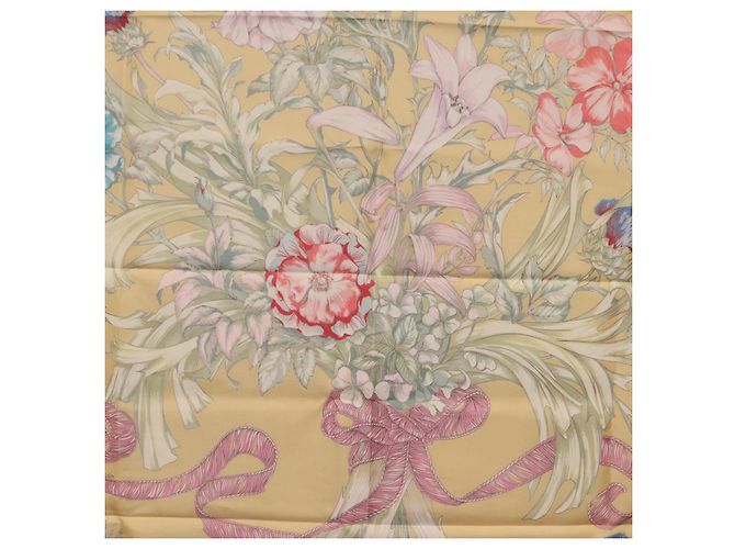 Hermès HERMES Carre 90 Scarf  LES TAMBOURS  Silk Yellow - vista 19