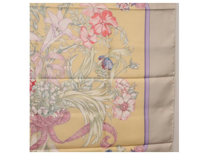 Hermès HERMES Carre 90 Scarf  LES TAMBOURS  Silk Yellow - vista 20