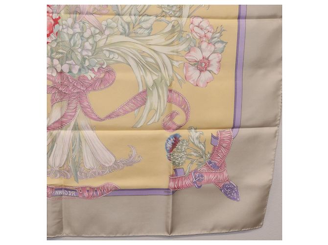 Hermès HERMES Carre 90 Scarf  LES TAMBOURS  Silk Yellow - vista 23