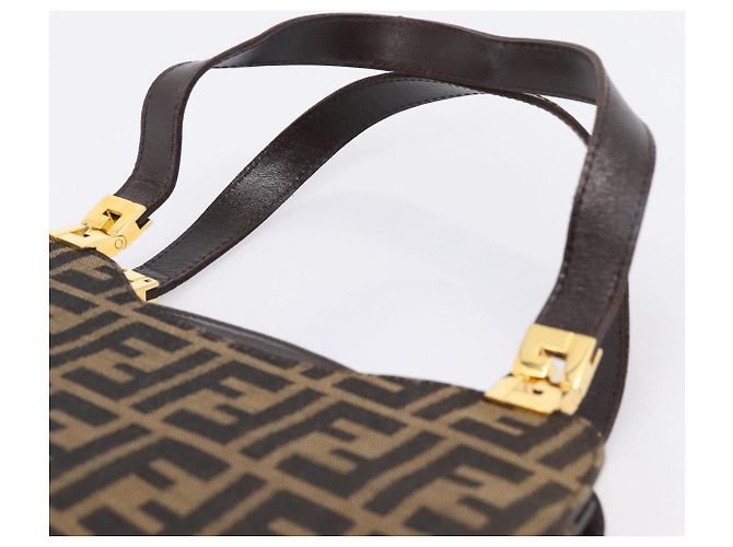 FENDI Zucca Canvas Hand Bag Black Gold Tone - vista 14