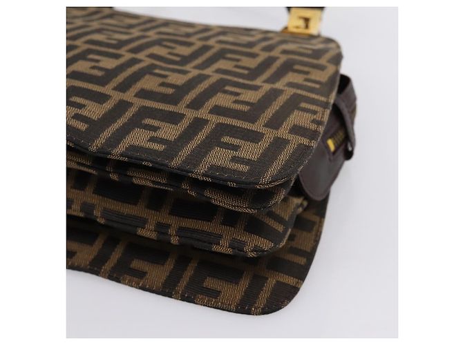 FENDI Zucca Canvas Hand Bag Black Gold Tone - vista 15