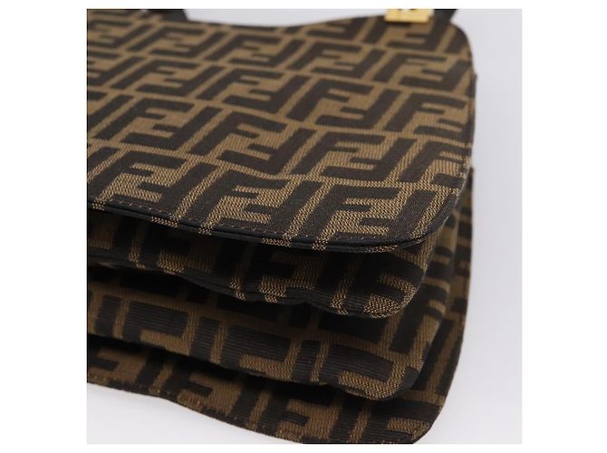 FENDI Zucca Canvas Hand Bag Black Gold Tone - vista 17