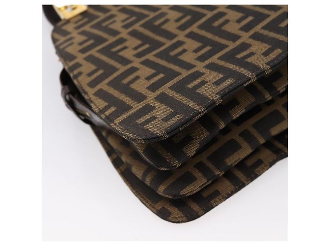 FENDI Zucca Canvas Hand Bag Black Gold Tone - vista 18