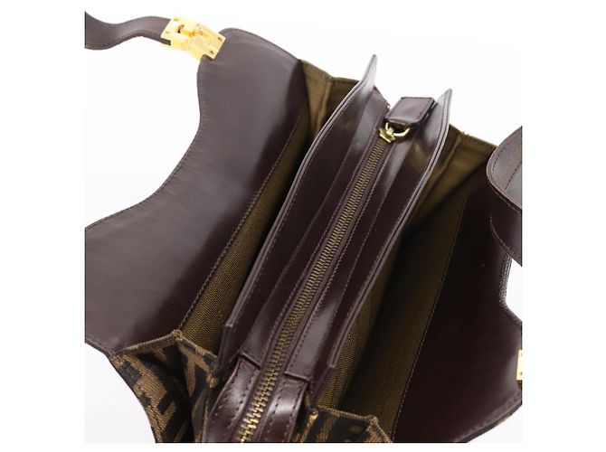 FENDI Zucca Canvas Hand Bag Black Gold Tone - vista 6