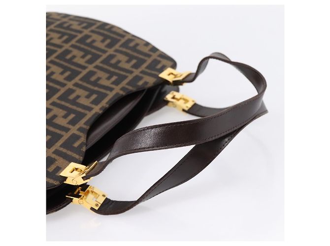 FENDI Zucca Canvas Hand Bag Black Gold Tone - vista 7