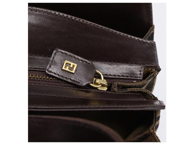 FENDI Zucca Canvas Hand Bag Black Gold Tone - vista 9