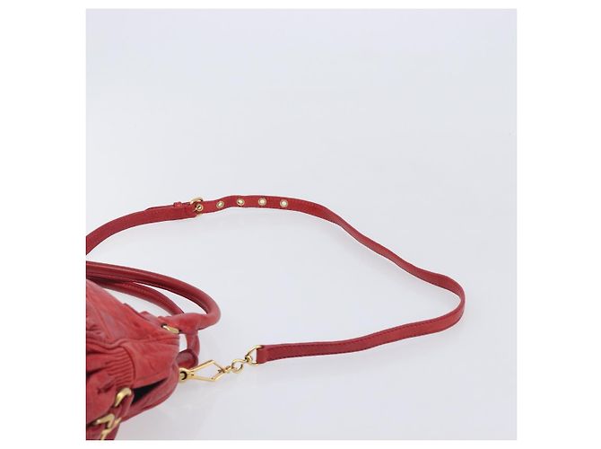 Miu Miu Handtasche Leder 2way Rot Gold - Ansicht 15