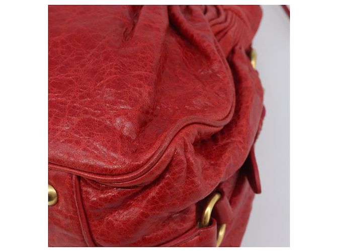 Miu Miu Handtasche Leder 2way Rot Gold - Ansicht 17