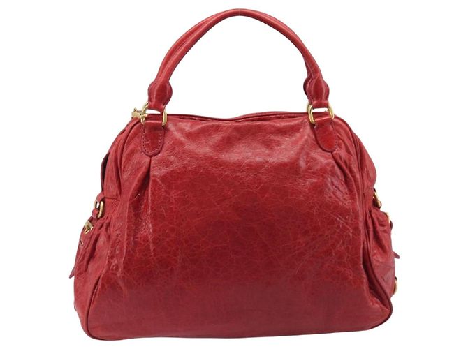 Miu Miu Handtasche Leder 2way Rot Gold - Ansicht 2