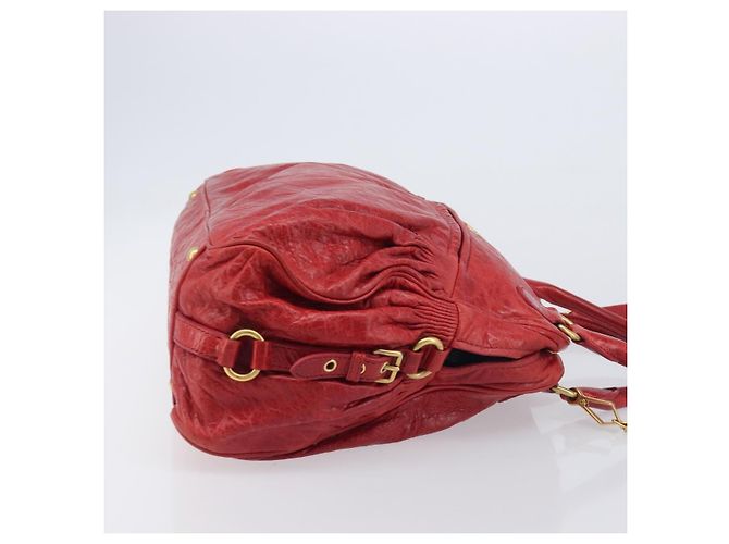 Miu Miu Handtasche Leder 2way Rot Gold - Ansicht 3