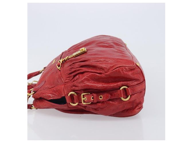 Miu Miu Handtasche Leder 2way Rot Gold - Ansicht 4