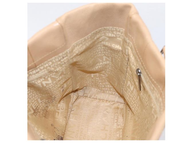 CHANEL Tote Bag Caviar Skin Beige Silver CC - vista 21