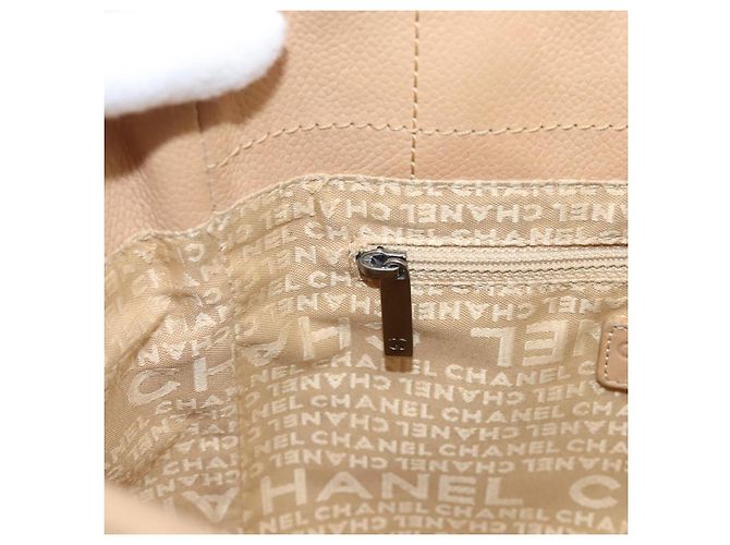 CHANEL Tote Bag Caviar Skin Beige Silver CC - vista 23