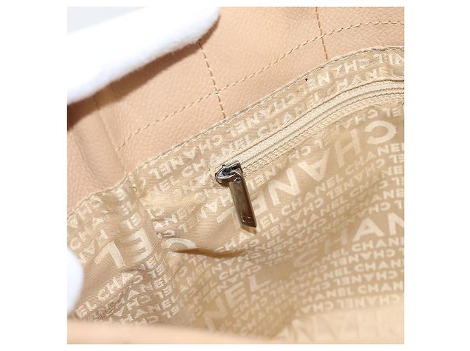 CHANEL Tote Bag Caviar Skin Beige Silver CC - vista 25