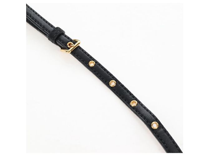 Miu Miu Matelasse Shoulder Bag Leather Black Gold Tone - vista 14