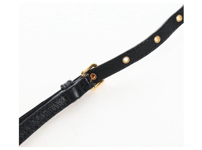 Miu Miu Matelasse Shoulder Bag Leather Black Gold Tone - vista 16