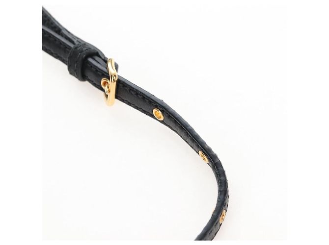 Miu Miu Matelasse Shoulder Bag Leather Black Gold Tone - vista 8