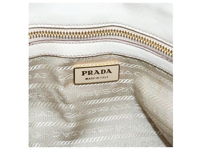 PRADA Gathered Hand Bag Leather 2way Beige Gold - vista 27