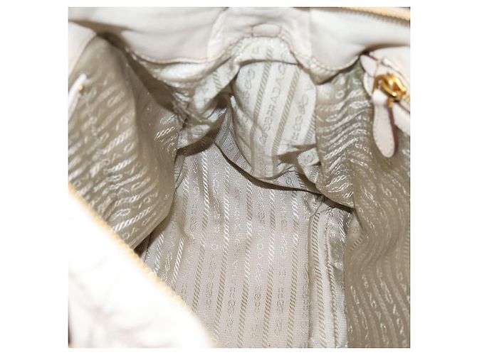 PRADA Gathered Hand Bag Leather 2way Beige Gold - vista 29