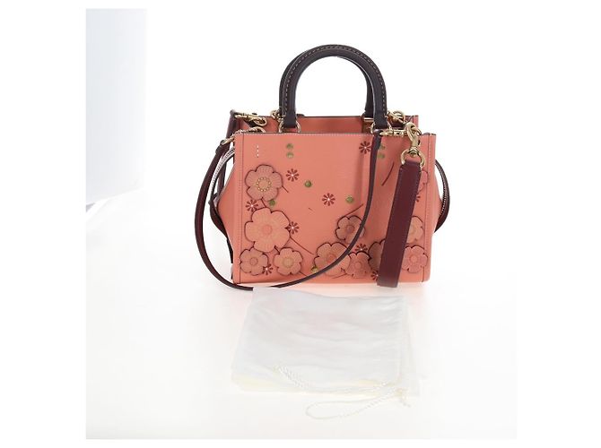 Coach Rogue 25 Hand Bag Leather 2way Pink Gold - vista 12