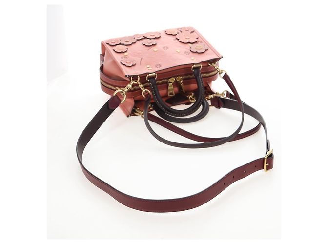Coach Rogue 25 Hand Bag Leather 2way Pink Gold - vista 16