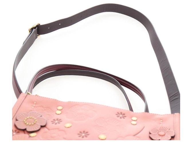 Coach Rogue 25 Hand Bag Leather 2way Pink Gold - vista 17