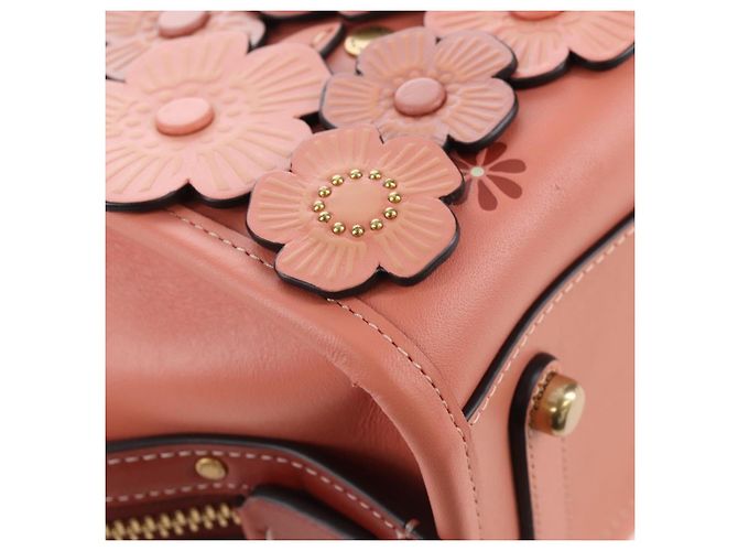 Coach Rogue 25 Hand Bag Leather 2way Pink Gold - vista 19