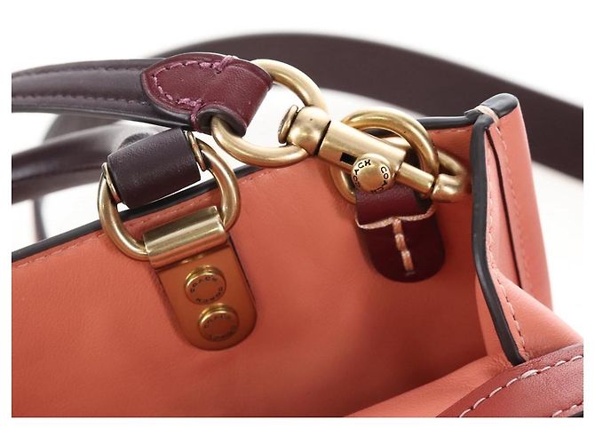 Coach Rogue 25 Hand Bag Leather 2way Pink Gold - vista 24