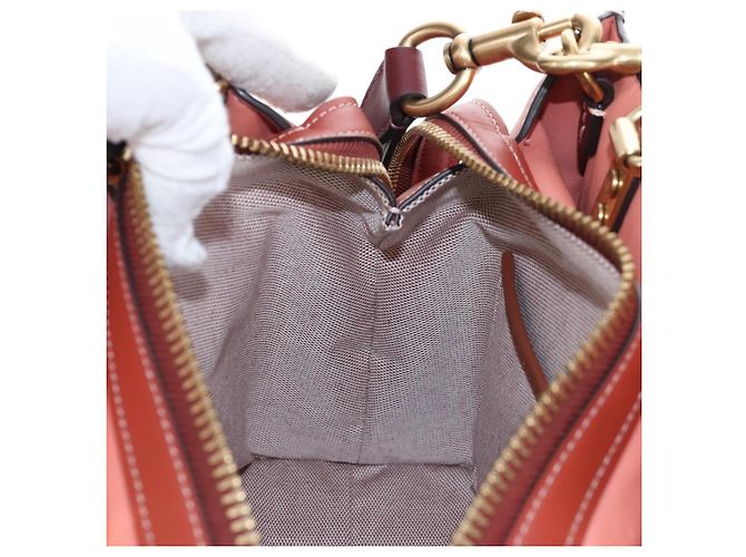 Coach Rogue 25 Hand Bag Leather 2way Pink Gold - vista 26