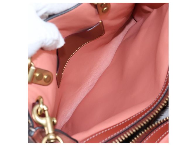 Coach Rogue 25 Hand Bag Leather 2way Pink Gold - vista 29