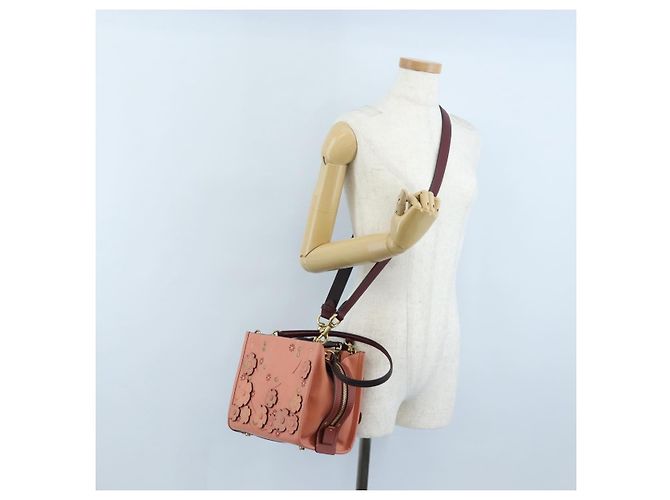 Coach Rogue 25 Hand Bag Leather 2way Pink Gold - vista 31