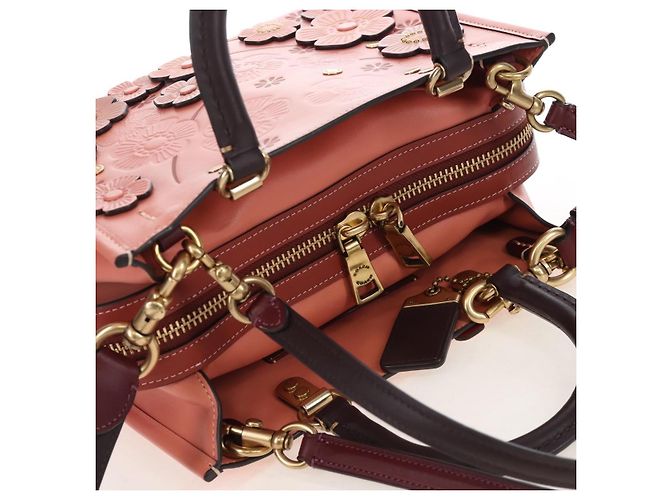 Coach Rogue 25 Hand Bag Leather 2way Pink Gold - vista 6
