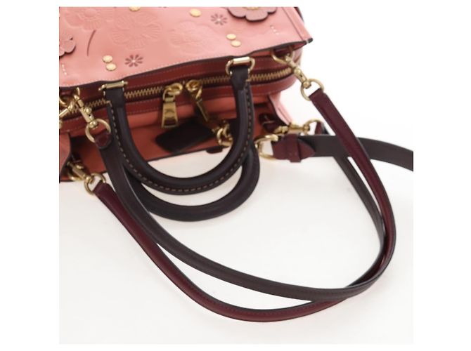 Coach Rogue 25 Hand Bag Leather 2way Pink Gold - vista 8