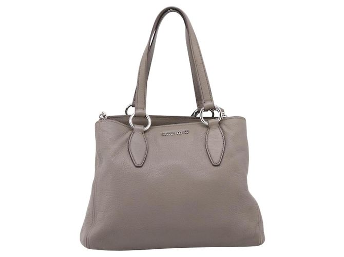 Miu Miu Hand Bag Leather 2way Gray Silver - vista 13
